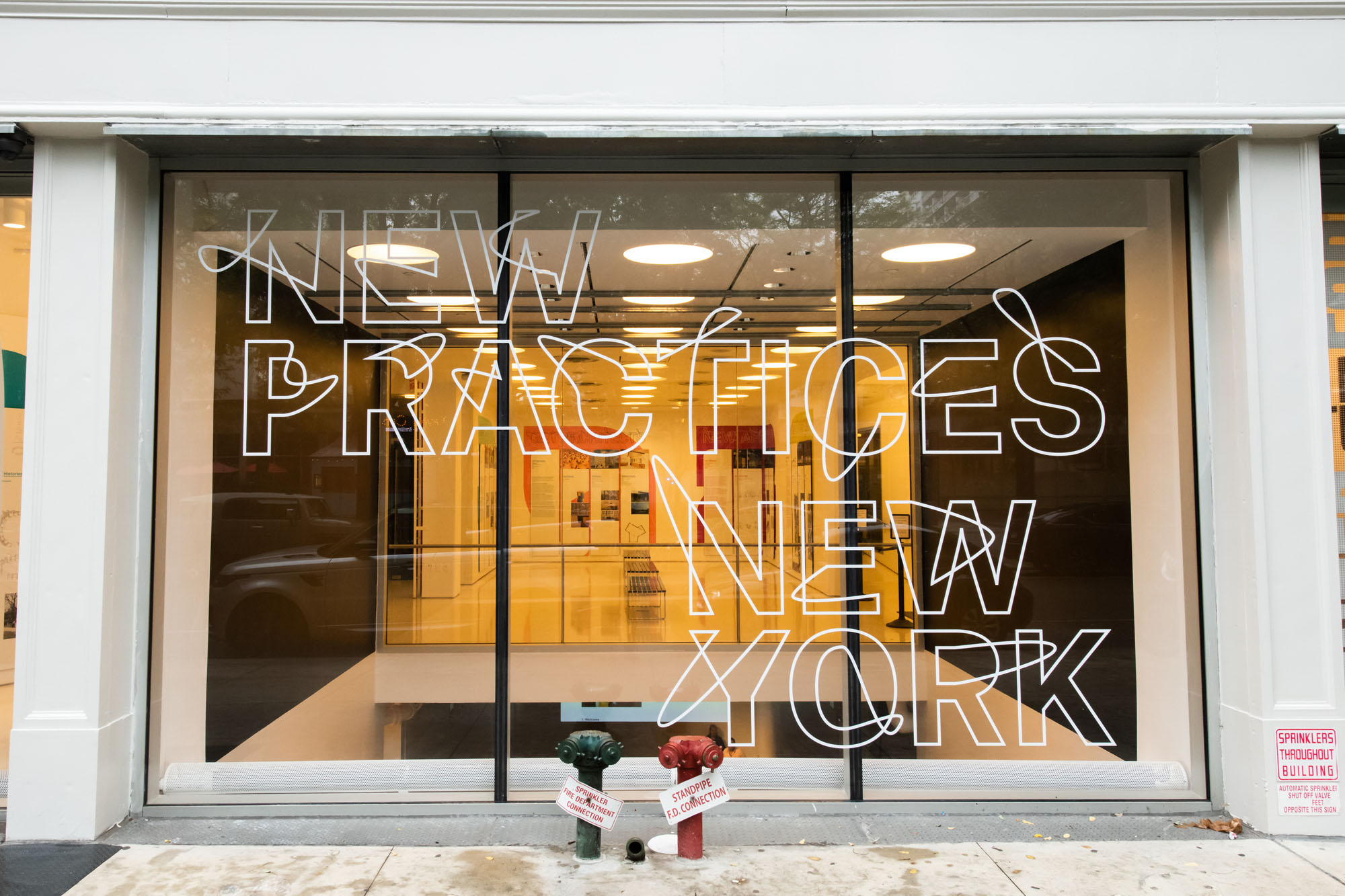 exterior of new practices new york exhibition 
