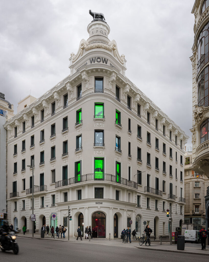 exterior of the WOW store in Madrid, located in an historic building