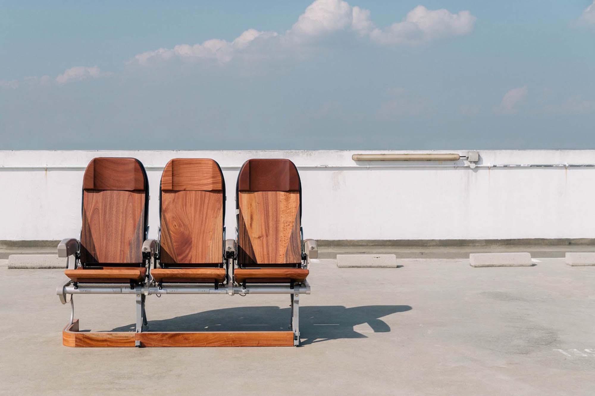 Three-seater airline seats. 
