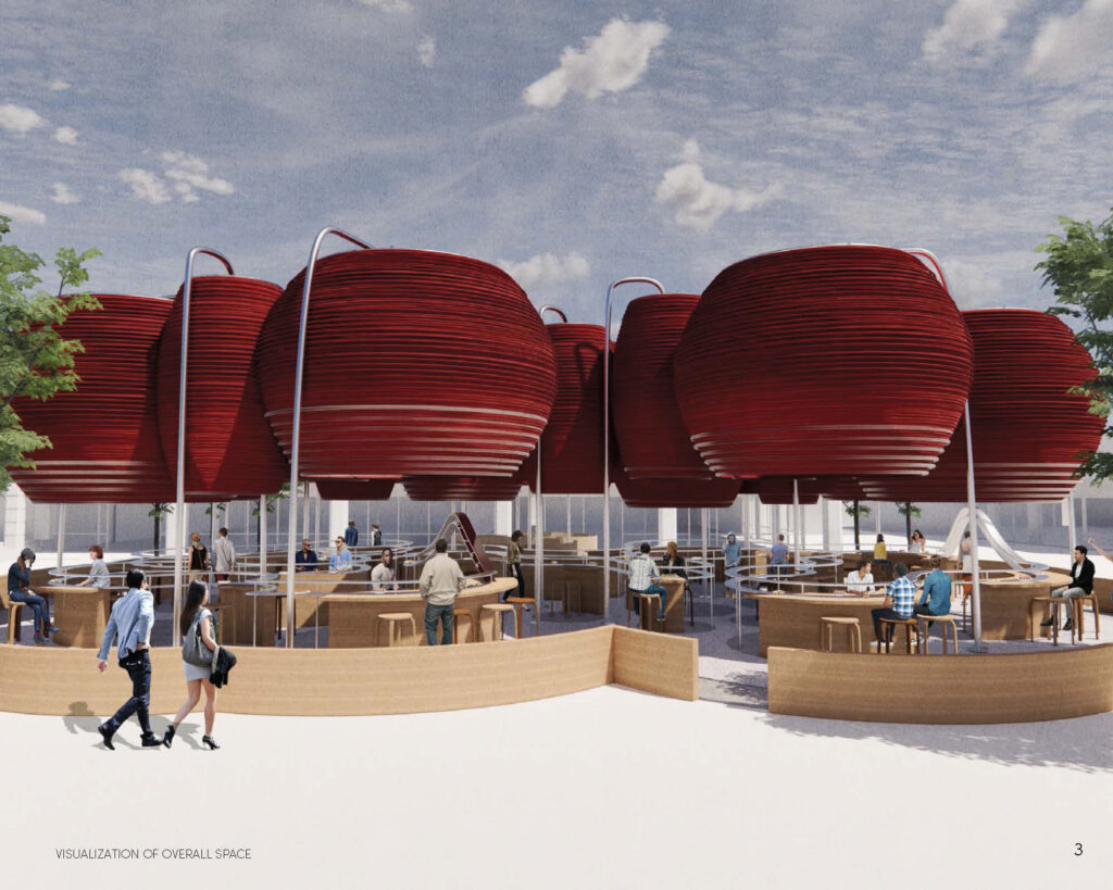 rendering of outdoor restaurant