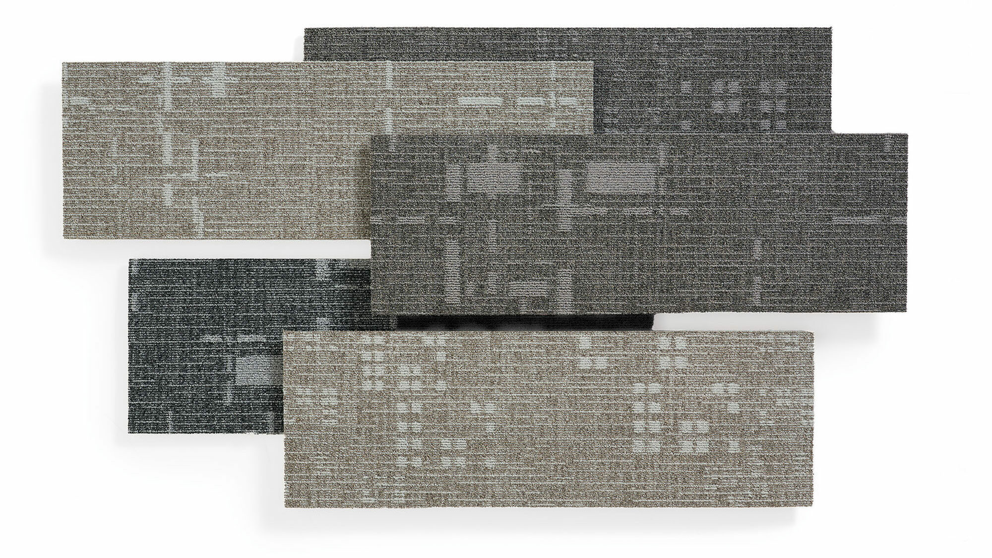 carpet samples with a geometric design