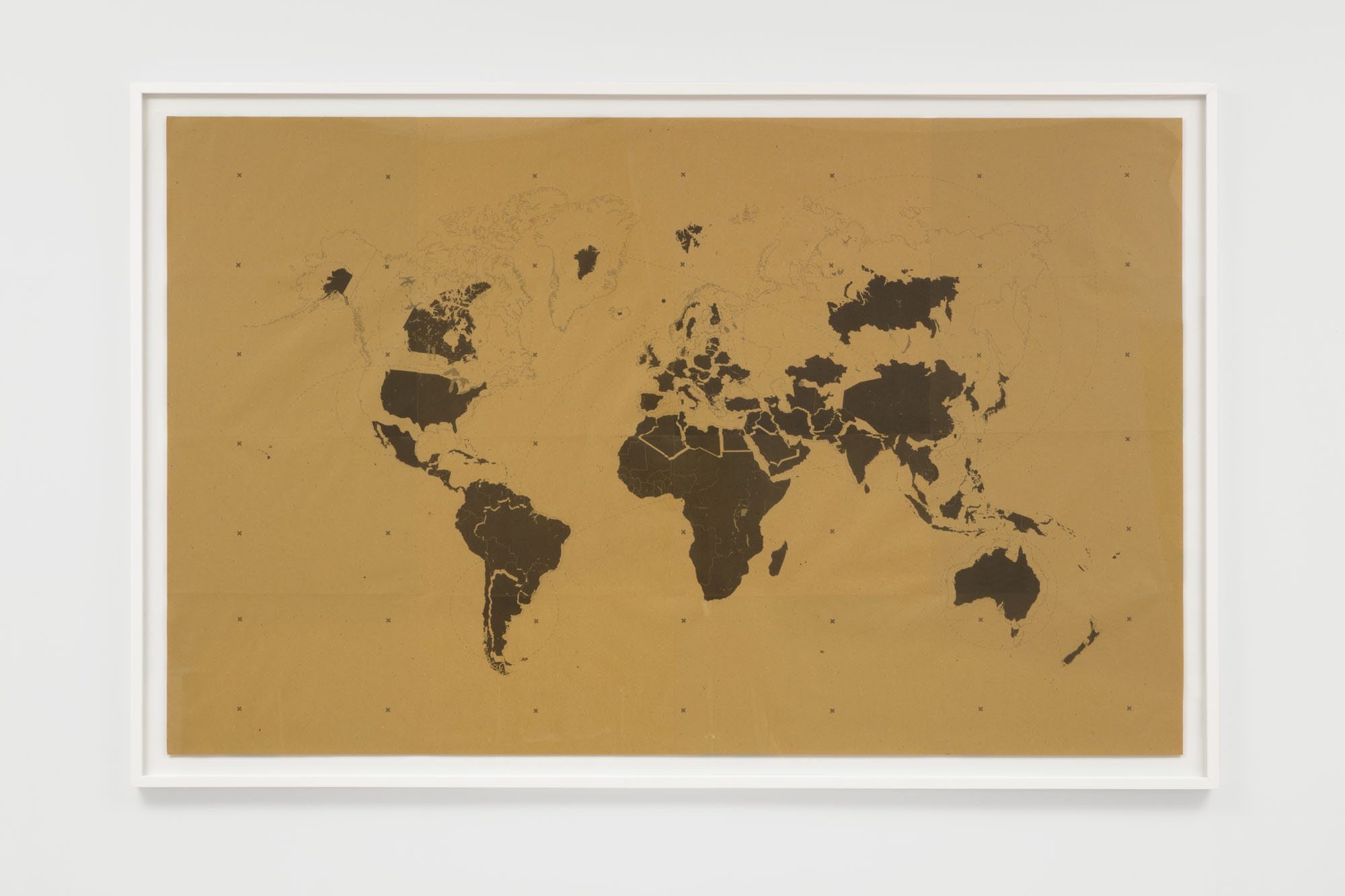 image of an artwork showing a map of the world.