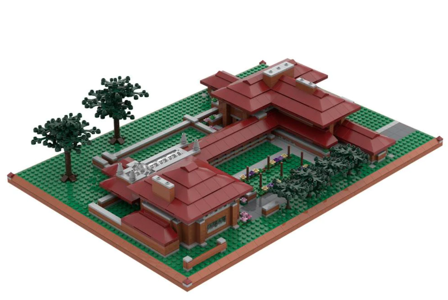 a photo of a lego set of a modern house